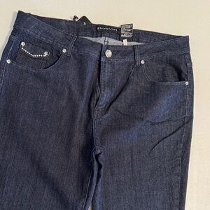 Women's Straight Leg Jeans - Dark Blue